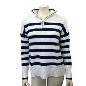 Lands' End Women's Quarter Zip Cotton Sweater Lg NWT